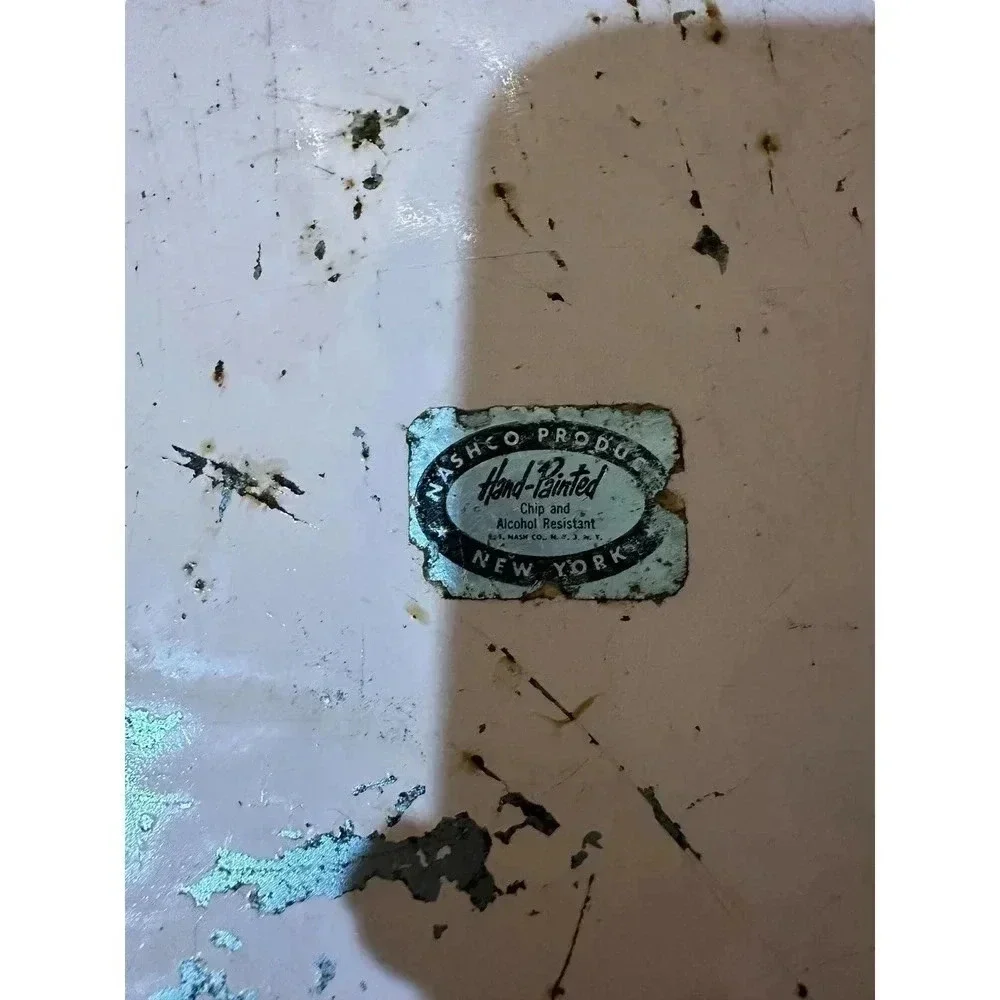 Vintage Nashco Products Metal Hand Painted Floral Serving Tray Size OS
